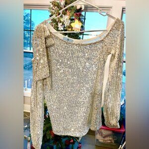 CeCe Shimmering Sequin Top